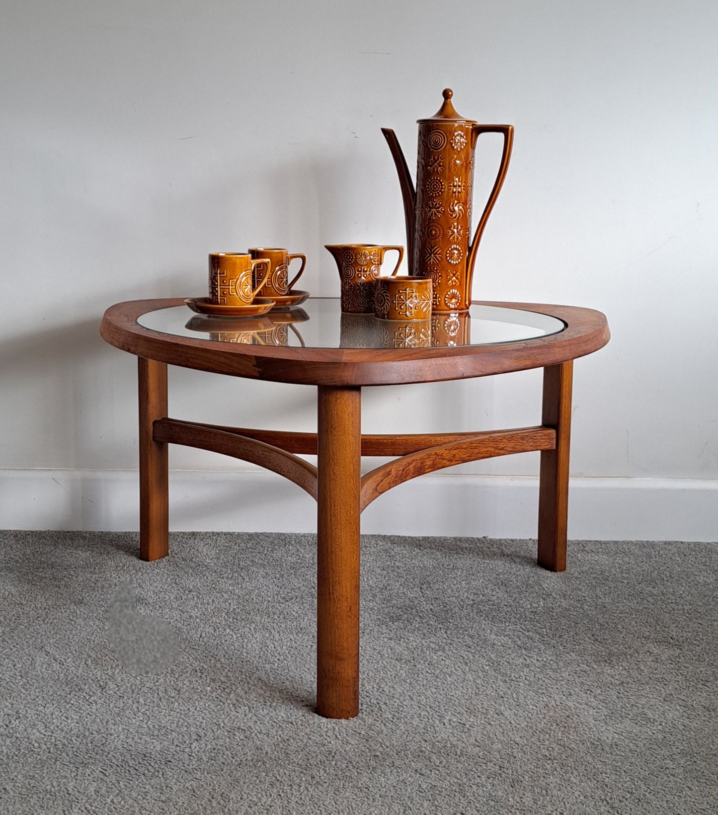 Mid-Century Teak and Glass Coffee Table by Nathan