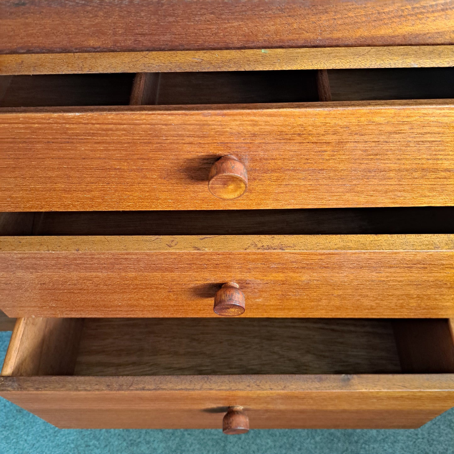 Mid-Century Teak Veneer Sideboard 'Circles' by Nathan Furniture 1960s