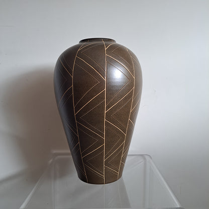 Large Denby 'Origins' Sgraffito Vase