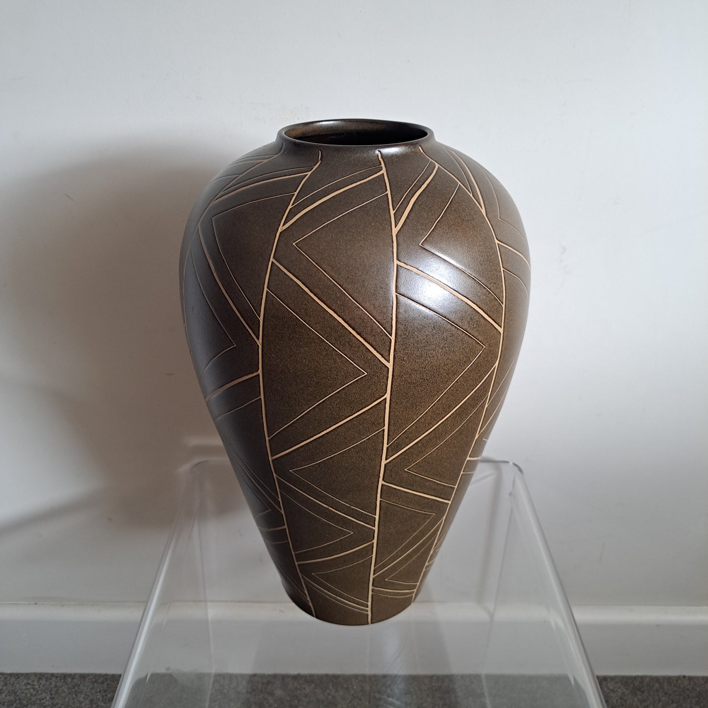 Large Denby 'Origins' Sgraffito Vase