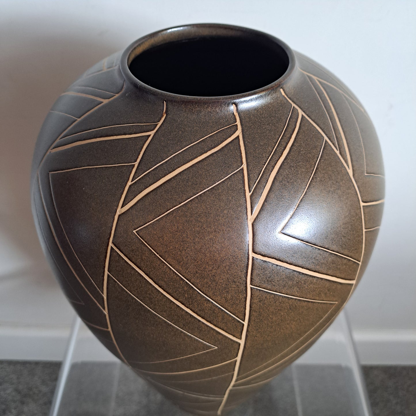 Large Denby 'Origins' Sgraffito Vase