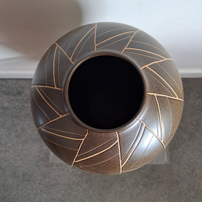 Large Denby 'Origins' Sgraffito Vase