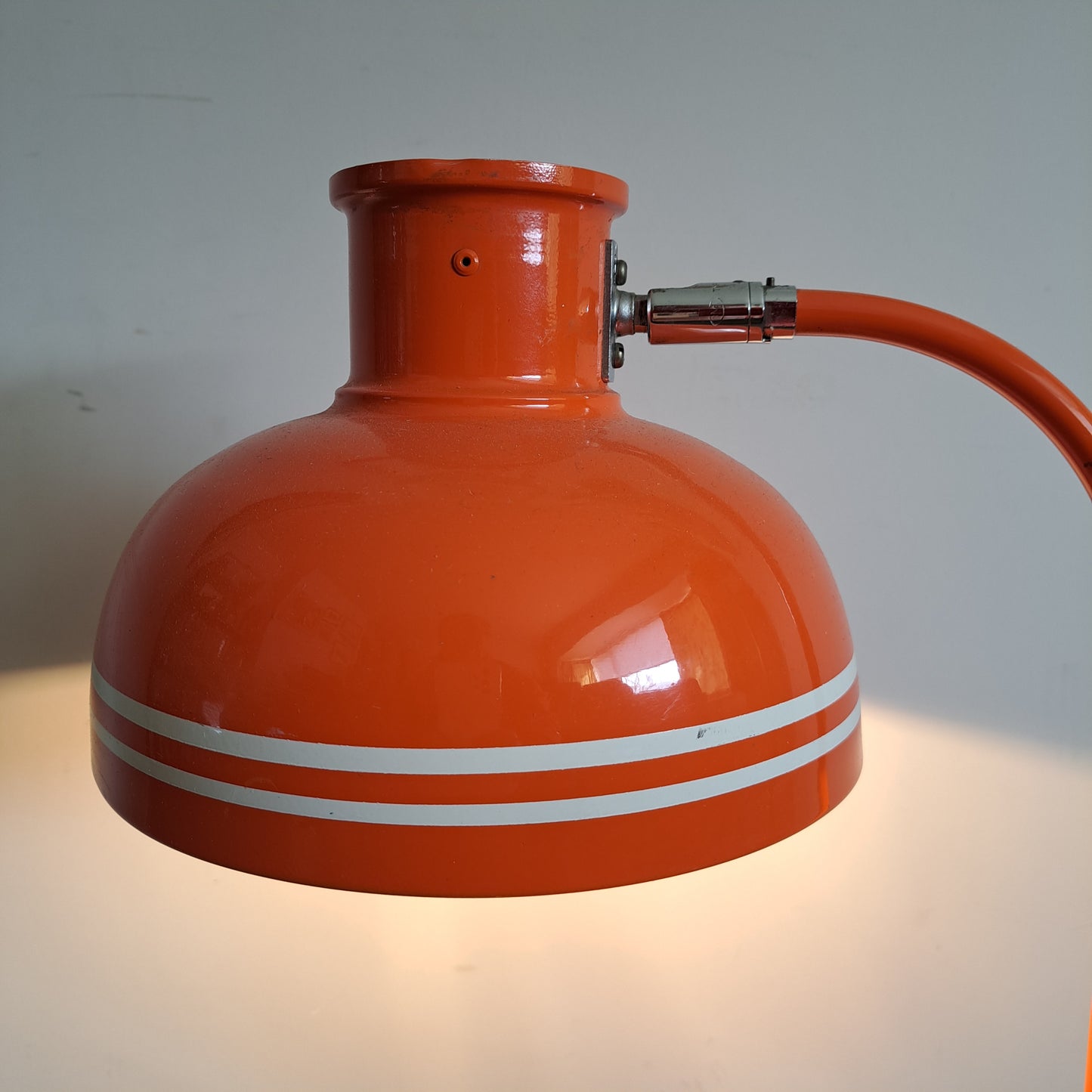 1970s Orange Metal Desk Lamp by Luco of Sweden