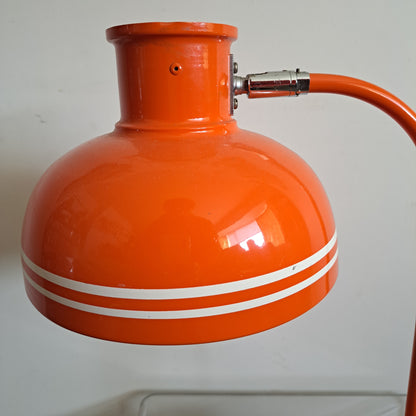 1970s Orange Metal Desk Lamp by Luco of Sweden