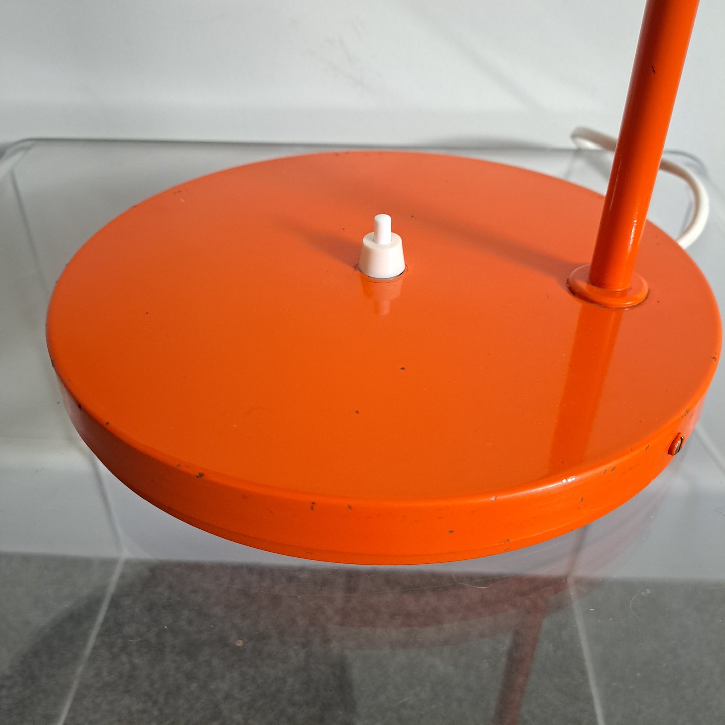 1970s Orange Metal Desk Lamp by Luco of Sweden