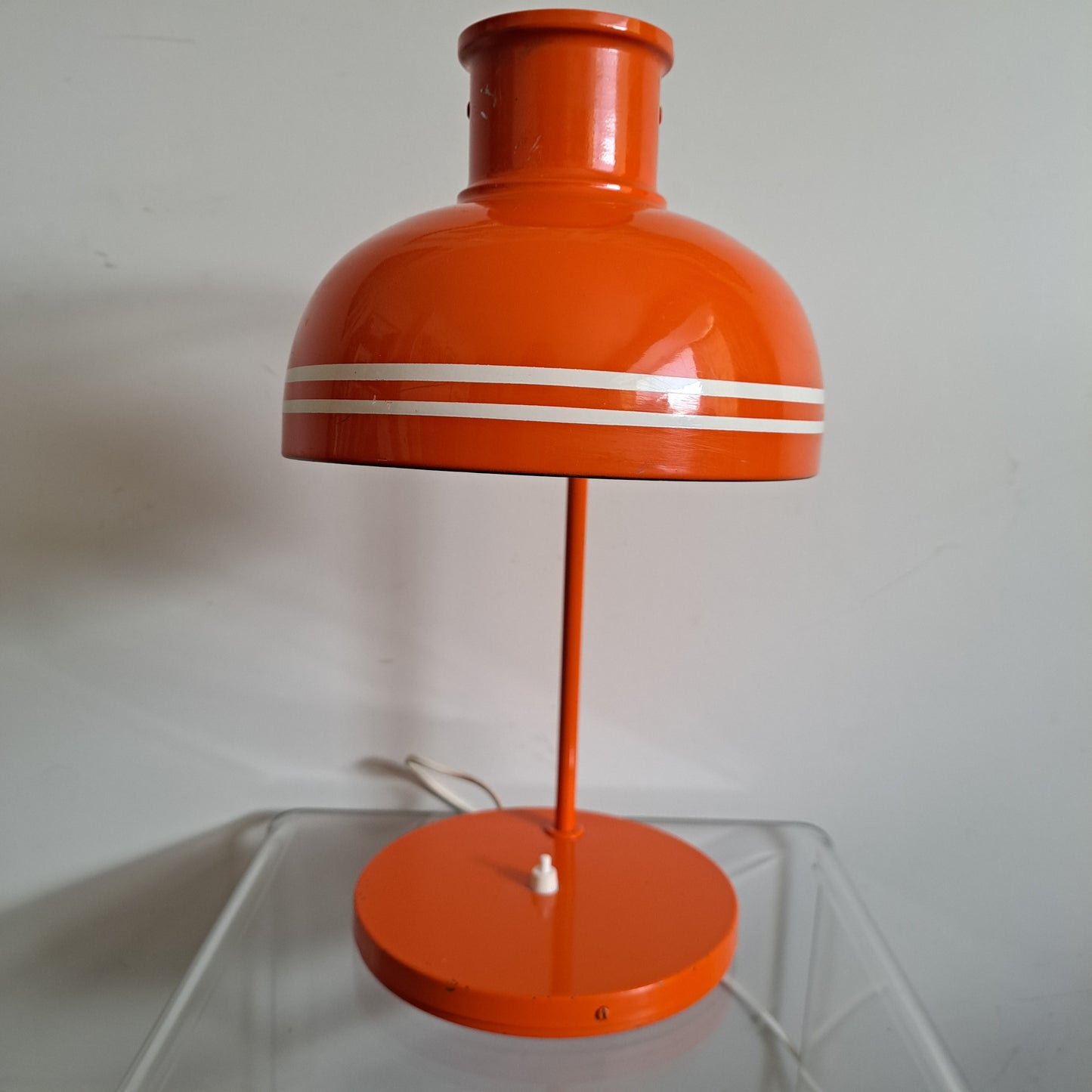 1970s Orange Metal Desk Lamp by Luco of Sweden