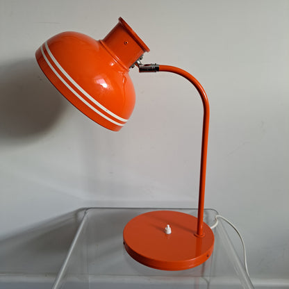 1970s Orange Metal Desk Lamp by Luco of Sweden