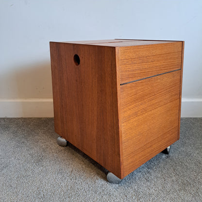 Mid-Century Teak Sewing Box/Bar Cart - Designed by Rolf Hesland for Bruksbo of Norway