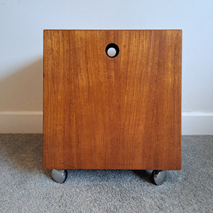 Mid-Century Teak Sewing Box/Bar Cart - Designed by Rolf Hesland for Bruksbo of Norway