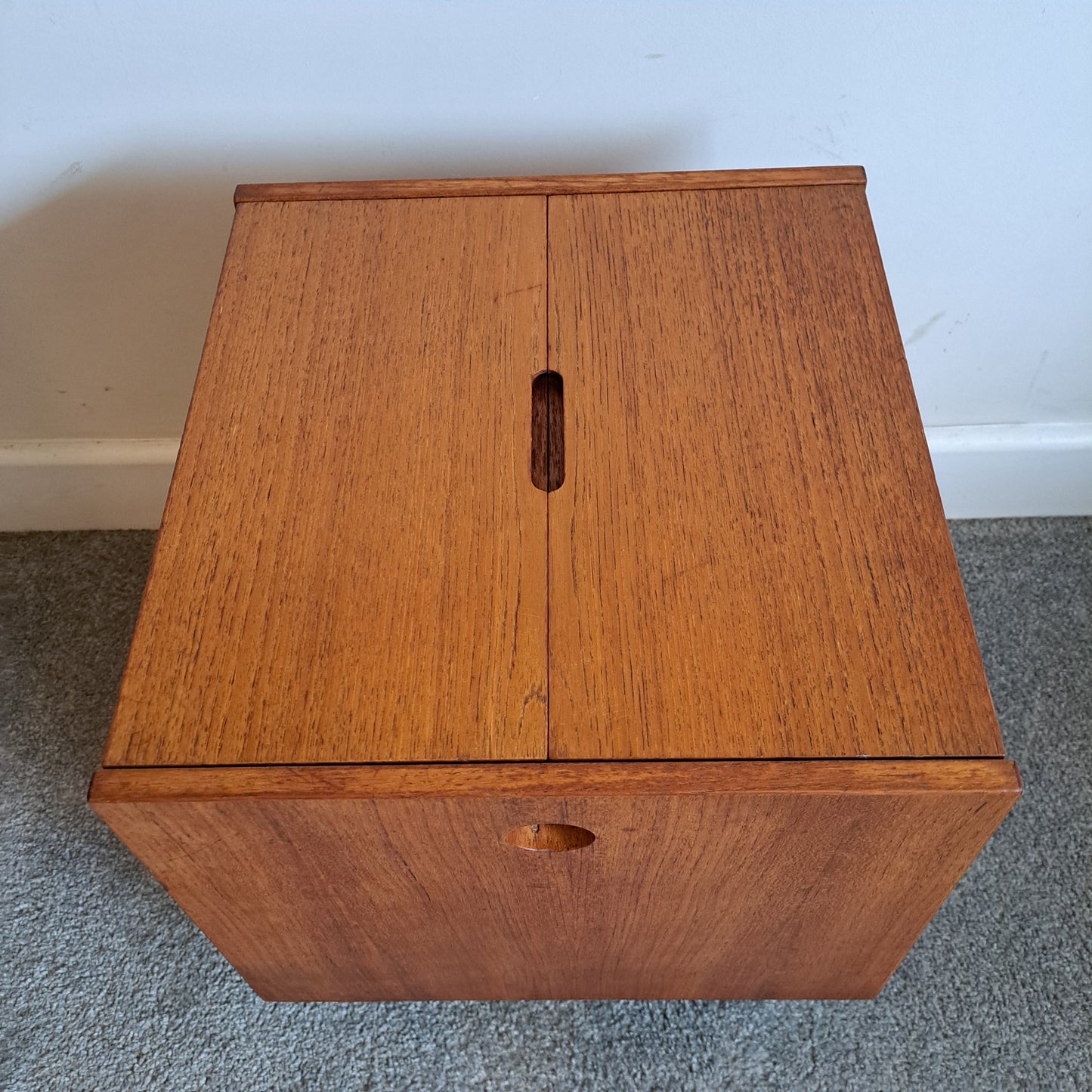 Mid-Century Teak Sewing Box/Bar Cart - Designed by Rolf Hesland for Bruksbo of Norway