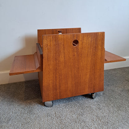 Mid-Century Teak Sewing Box/Bar Cart - Designed by Rolf Hesland for Bruksbo of Norway