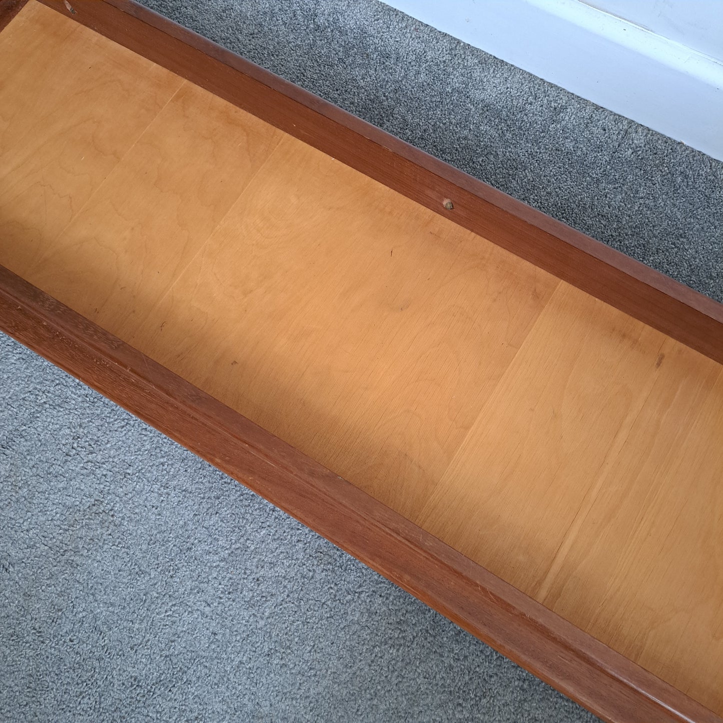 Mid-Century Solid Teak and Rexine Coffee Table (Large)