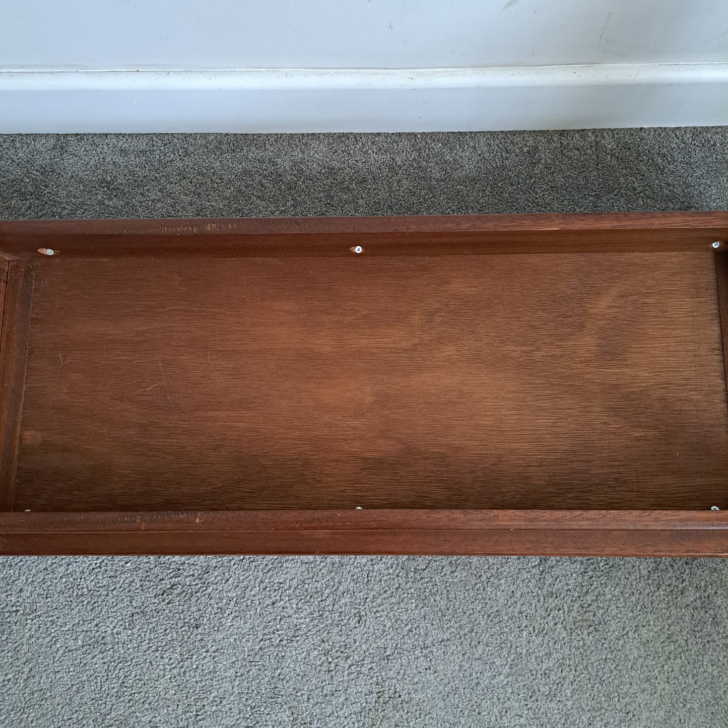 Mid-Century Solid Teak and Rexine Coffee Table (Medium)