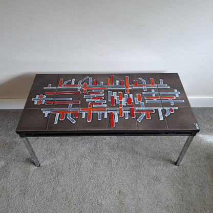 1960s Belgian Tiled Coffee Table by Adri