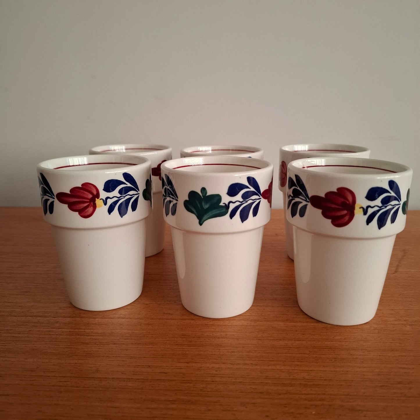 Royal Boch 'Boerenbont' Set of 6 Water Cups