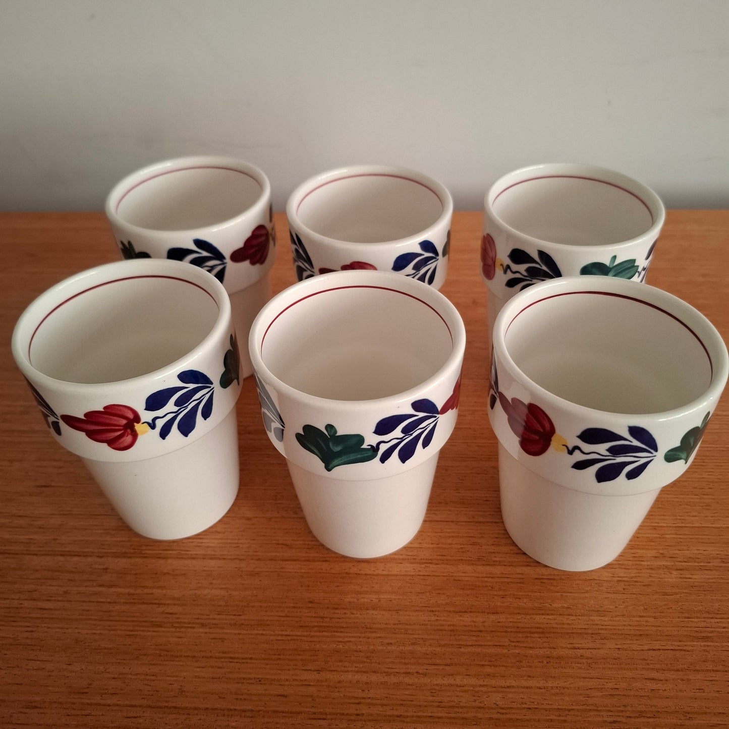 Royal Boch 'Boerenbont' Set of 6 Water Cups