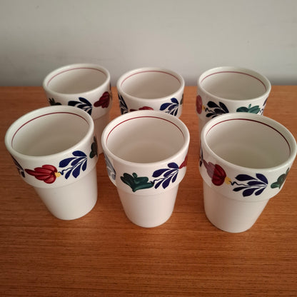 Royal Boch 'Boerenbont' Set of 6 Water Cups