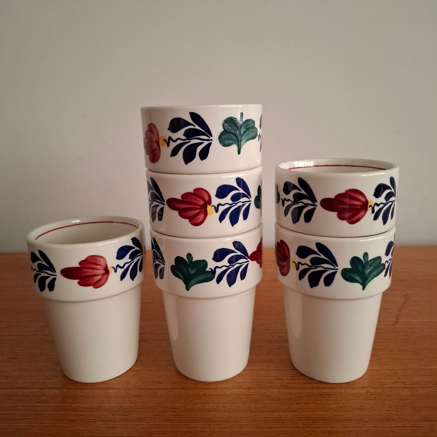 Royal Boch 'Boerenbont' Set of 6 Water Cups