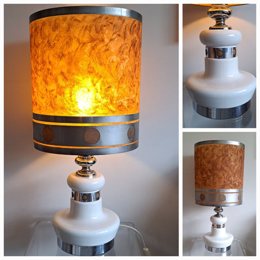 Mid-Century Italian Designer Table Lamp with Original Shade