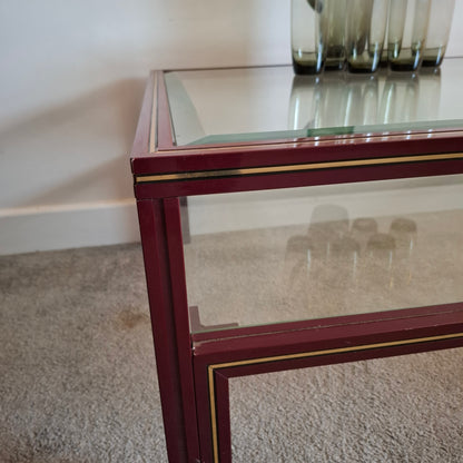 1970s Large Metal and Glass Coffee Table by Pierre Vandel