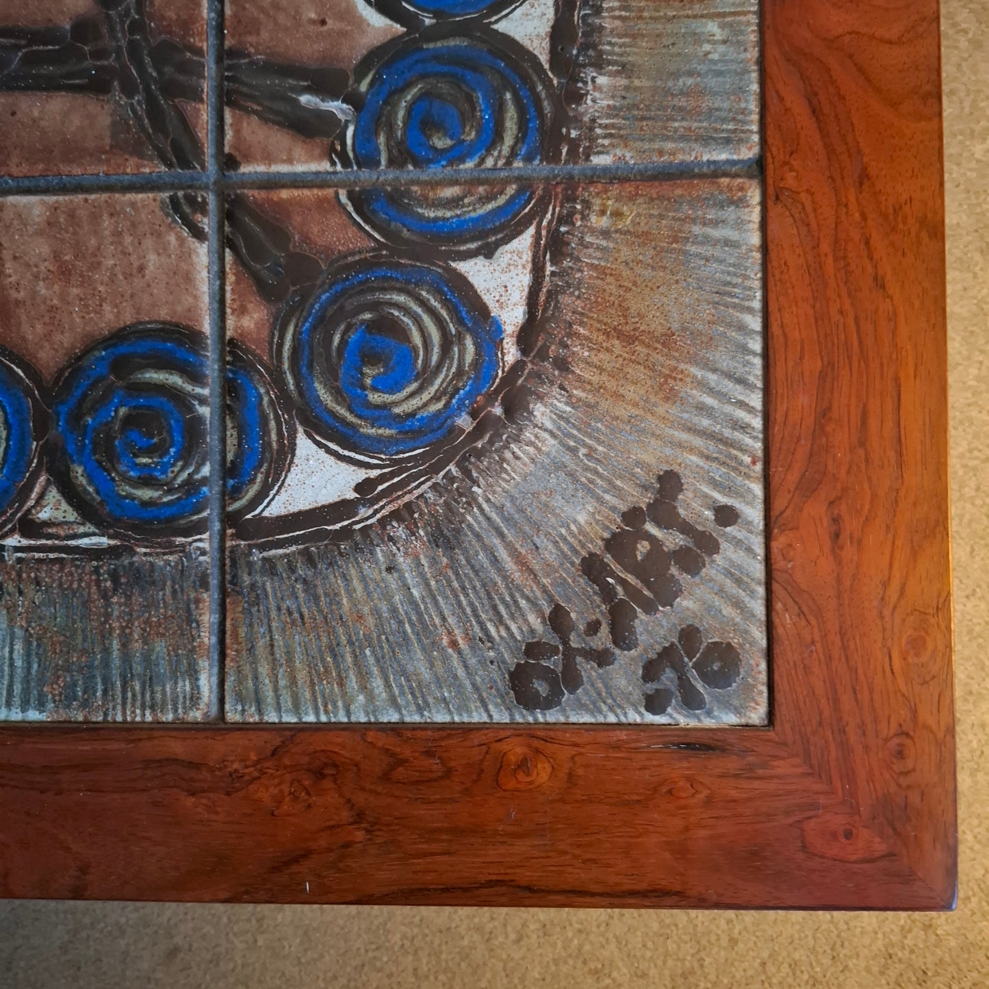 Danish Rosewood Tiled Coffee Table by Trioh