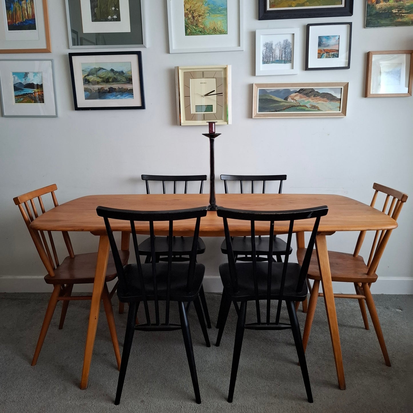 Vintage Ercol Plank Dining Table (Blonde Finish)