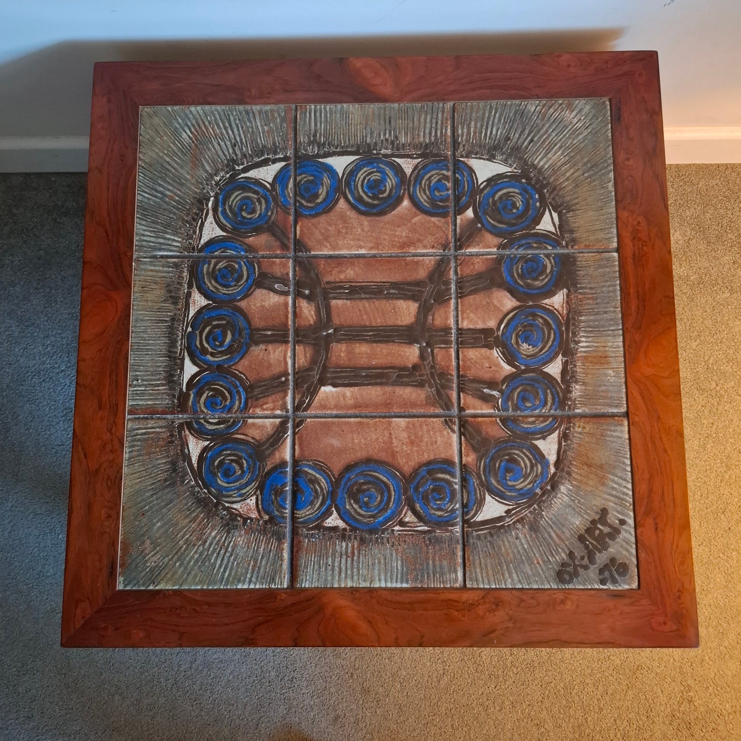 Danish Rosewood Tiled Coffee Table by Trioh