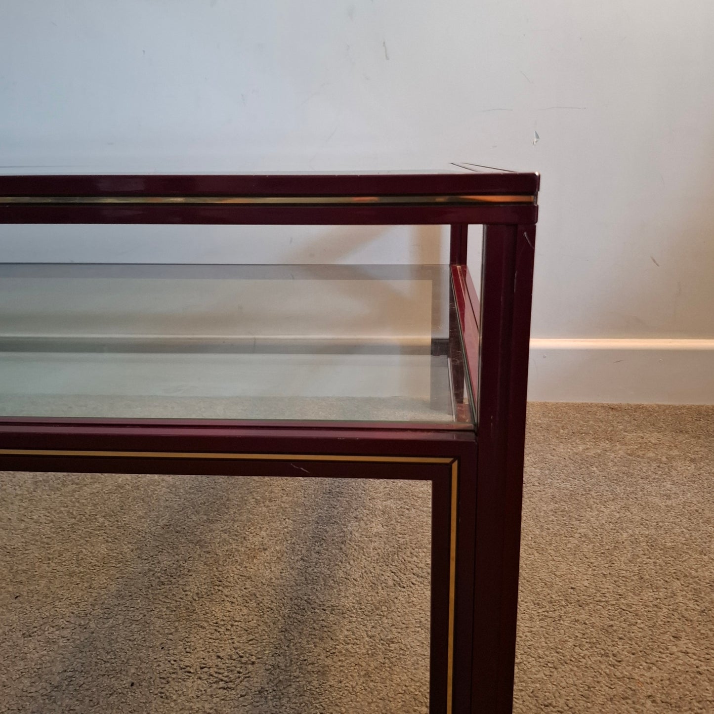 1970s Large Metal and Glass Coffee Table by Pierre Vandel