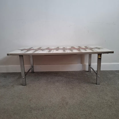 Mid-Century Belgian Tiled Coffee Table by Denisco