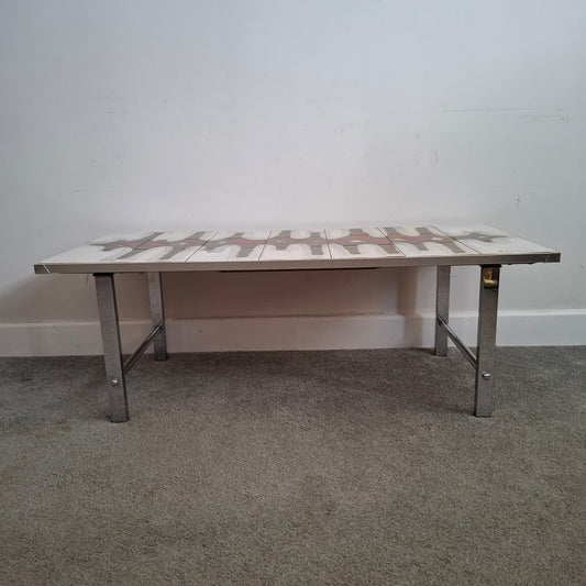 Mid-Century Belgian Tiled Coffee Table by Denisco