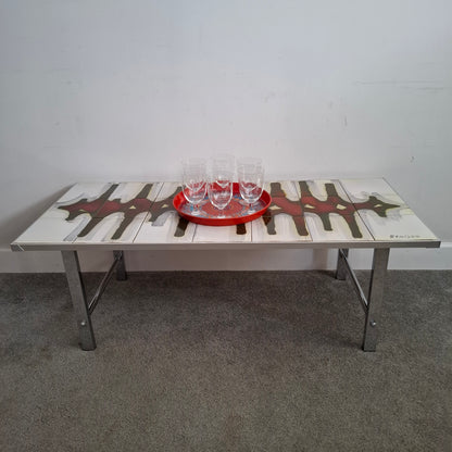 Mid-Century Belgian Tiled Coffee Table by Denisco