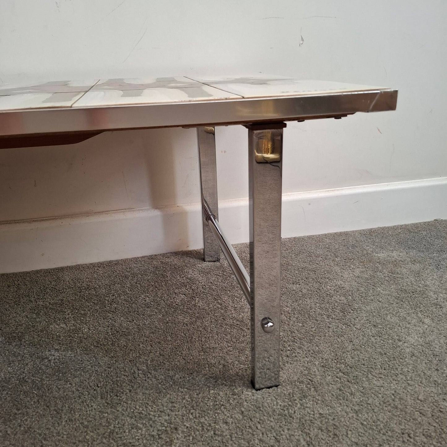 Mid-Century Belgian Tiled Coffee Table by Denisco